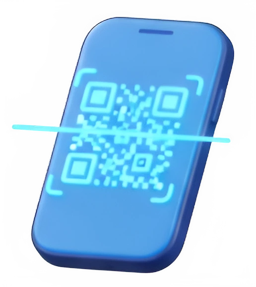 Εικονίδιο σάρωσης QR code μέσω κινητού τηλεφώνου